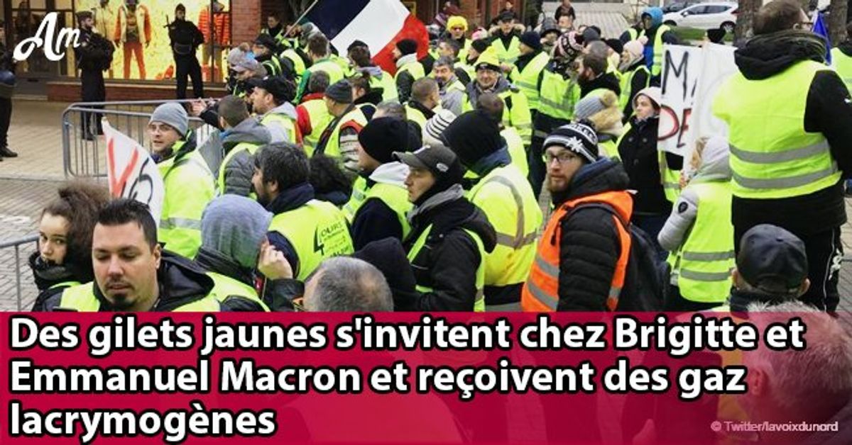 Gilets jaunes rassemblés chez Brigitte et Emmanuel Macron au Touquet